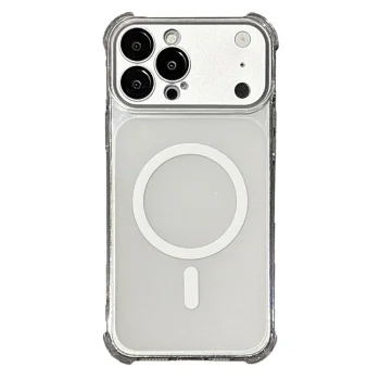 Dėklas iPhone 18 Pro Max / 17 Pro Max su magnetiniu žiedu ir kameros dangteliu, skaidrus