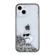 Karl Lagerfeld dėklas iPhone 15 telefonui Liquid Glitter Choupette, skaidrus