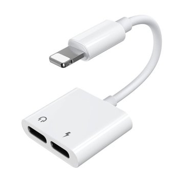 Joyroom S-Y104 Lightning į 2x Lightning ausinių adapteris, baltas