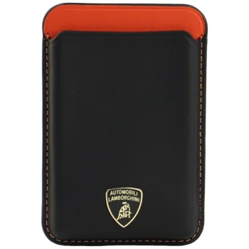 Lamborghini Urus D8 Genuine Leather MagSafe Wallet - Black & Red
