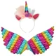 Kids Unicorn Costume with Tutu Skirt, Wings, and Horn Headband for Girls
