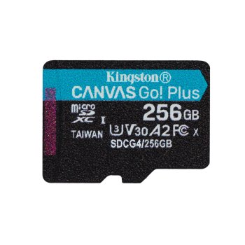 Kingston Canvas Go! Plus microSDXC atminties kortelė, 256GB (200MB/s)