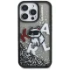 Karl Lagerfeld Liquid Glitter Choupette dėklas iPhone 16 Pro Max - juodas