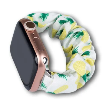 Medžiaginis elastingas dirželis Apple Watch 42/44/45 mm, Smėlio su ananasais