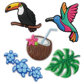TFO 3D lipdukai Tropical birds, 5 vnt. rinkinys
