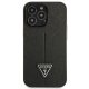 Guess Saffiano Triangle Logo dėklas iPhone 14 Pro telefonui, juodas
