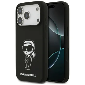 Karl Lagerfeld Karl Sketch & Logo MagSafe dėklas, skirtas iPhone 17 Pro, Juodas