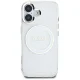 Guess IML Metal Colored Circle MagSafe dėklas iPhone 16 telefonui, baltas