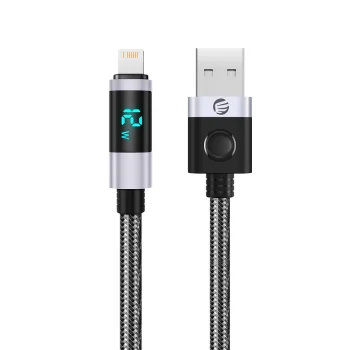 Orico LDA2L USB-A to Lightning Cable 12W with LED Display 0.5m - Black and Silver