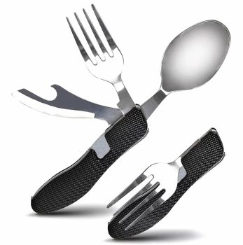 4-in-1 Tourist Cutlery Set AG534D, Black