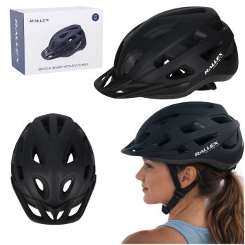 Ikonka Rallex Bicycle Helmet, Adjustable, M (54-58 cm), Black