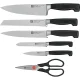 Zwilling Vier Sterne savaime galandantis peilių stovas 7 dalių, pilkas