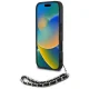 Karl Lagerfeld Saffiano Crystals w/Chain dėklas, skirtas iPhone 16, juodas