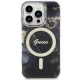 Guess Golden Marble MagSafe dėklas skirtas iPhone 14 Pro, juodas