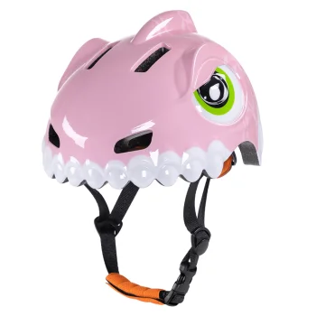 Wozinsky Vaikiškas dviratininko šalmas S (52-56 cm) Dinozauras, rožinis