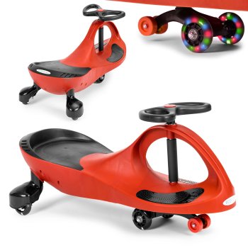 Ecotoys Gravity Ride-On Car for Kids with LED Wheels, Red