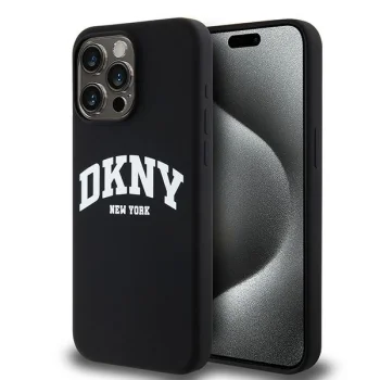 DKNY dėklas iPhone 14 Pro Max telefonui su MagSafe, juodas