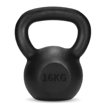 Ketinis svarmuo kettlebell 4FIZJO 16 kg, juodas