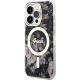 Guess dėklas iPhone 14 Pro telefonui Flower MagSafe, juodas