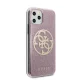 Guess 4G Circle Glitter dėklas iPhone 11 Pro, rožinis
