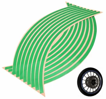 Reflective Wheel Rim Stickers (16-18''), Green