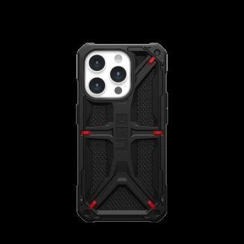 UAG Monarch dėklas iPhone 15 Pro telefonui, juodas Kevlar