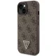 Guess Crossbody 4G Metal Logo dėklas su dirželiu iPhone 15, rudas