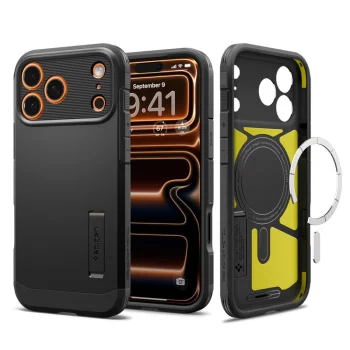 „Spigen iPhone 17 Pro Max“ dėklas „Tough Armor T MagSafe“, juodas