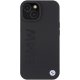 BMW dėklas iPhone 15 Plus telefonui Leather Hot Stamp, juodas