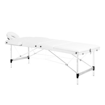 Balance 3-Segment Foldable Aluminum Massage Table, White