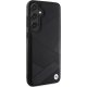 BMW Samsung Galaxy S24+ Case Signature Leather Crossing Lines, Black