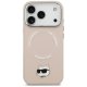 Karl Lagerfeld Choupette Pin MagSafe dėklas iPhone 17 Pro, rožinis