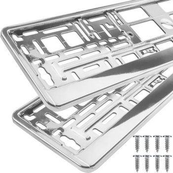 Xtrobb 22048 License Plate Frames, 2 pcs, Silver