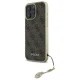Guess 4G Charms dėklas iPhone 16 Pro telefonui, rudas