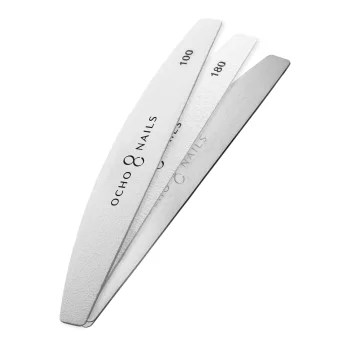 Ocho Nails pusmėnulio formos metalinis dildės pagrindas + 20 keičiamų failų 100/180