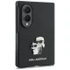 Karl Lagerfeld Saffiano Karl&Choupette Pin dėklas Samsung Galaxy Z Flip7, juodas