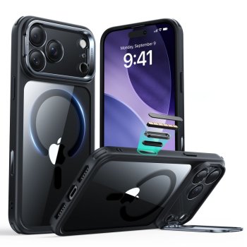 ESR Classic Hybrid Kickstand MagSafe Phone Case Cover iPhone 17 Pro - Clear Black
