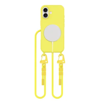 Tech-Protect iPhone 16 dėklas MagNecklace MagSafe su virvele, geltonas