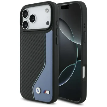 BMW M Carbon Logo MagSafe dėklas telefonui iPhone 17 Pro Max, mėlynas