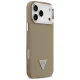 Guess Grained Triangle Logo MagSafe dėklas iPhone 17 Pro Max, rudas