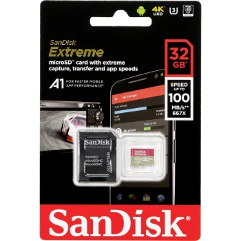 SanDisk Extreme microSDHC atminties kortelė 32GB SDSQXAF-032G-GN6MA V30 A1 100MB/s