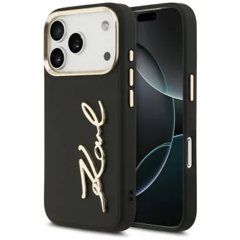 Karl Lagerfeld Karl Script Logo dėklas iPhone 17 Pro, juodas