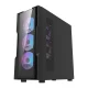 Kompiuterio korpusas Darkflash DK431 Glass su 4 RGB ventiliatoriais, juodas