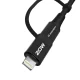Wozinsky WNBAA 4-in-1 USB-C / USB-A / Lightning laidas, 60W, 1m, juodas