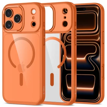 Tech-Protect MagMat MagSafe Case for iPhone 17 Pro Max, Transparent Orange