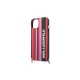 Karl Lagerfeld Color Stripes Strap dėklas su dirželiu iPhone 14, rožinis