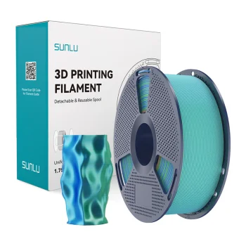 Sunlu PLA+ Silk Dual Color 3D plastikas (mėlynai žalias)