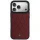 Mercedes-Benz Leather with Crossed Lines MagSafe dėklas iPhone 17 Pro Max, raudonas