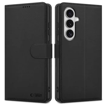 Atverčiamasis dėklas Tech-Protect Wallet, skirtas Samsung Galaxy S26+, juodas