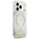 Guess Resin Bottom Glitter MagSafe dėklas telefonui iPhone 17 Pro, auksinis